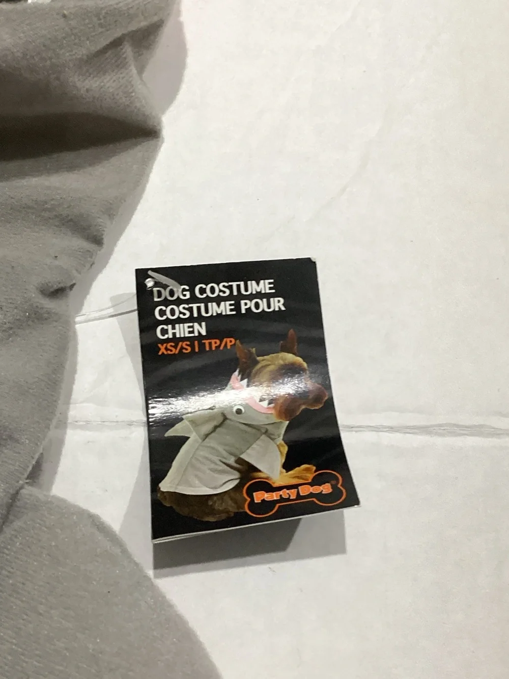 Gray Shark Dog Costume Hoodie size XS/S